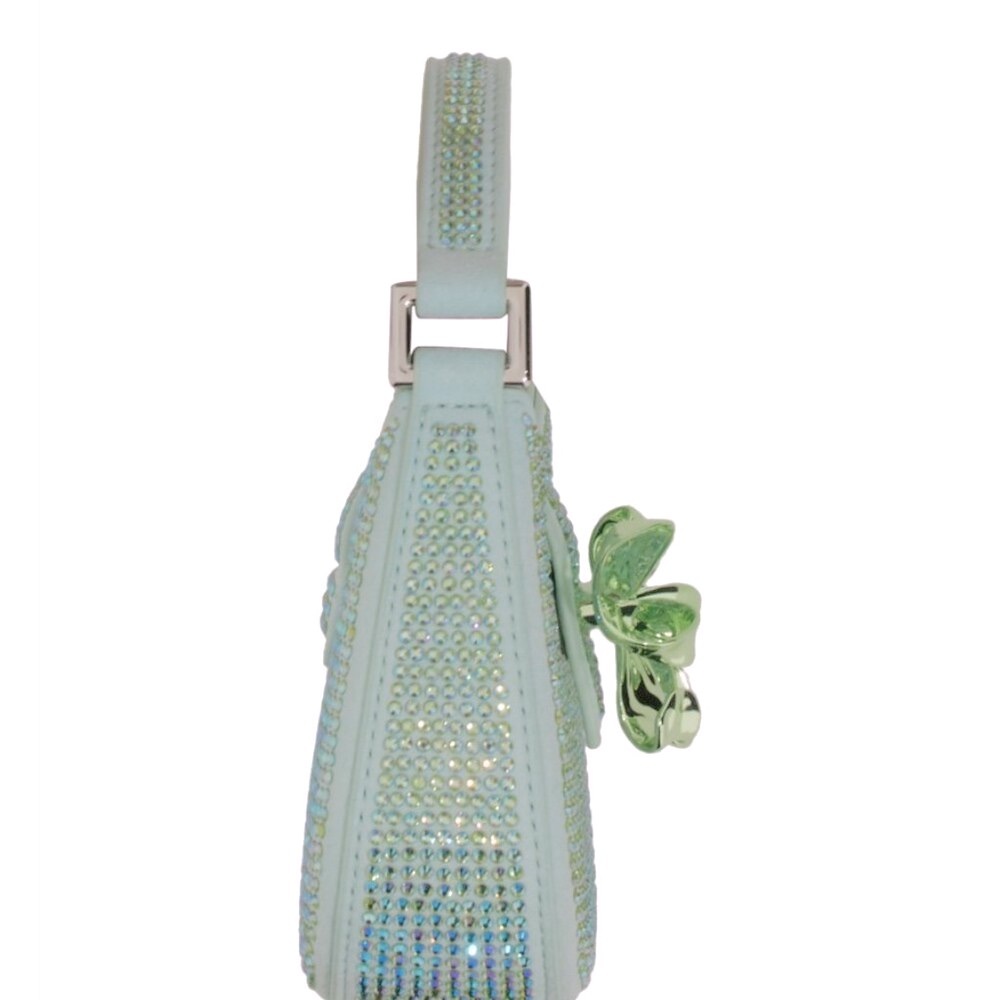 ❌SOLD❌ NWT [Self-Portrait] Crescent Bow Rhinestone Top Handle Mini Bag Green - Picture 5 of 16